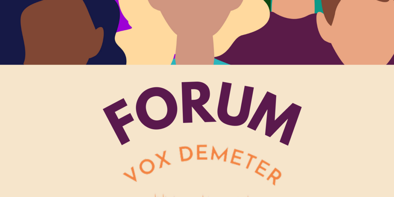 Programme du Forum VoxDemeter 26 novembre et présentation de la Note Entrepreneuriat féminin agricole Agridées-Voxdemeter